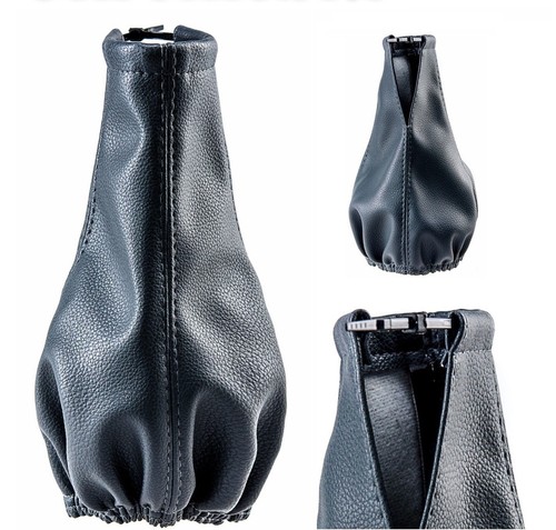 Universel Soufflet Levier De Vitesse Pommeau En Cuir Eco Couture Noir Voiture - Imagen 4 de 5