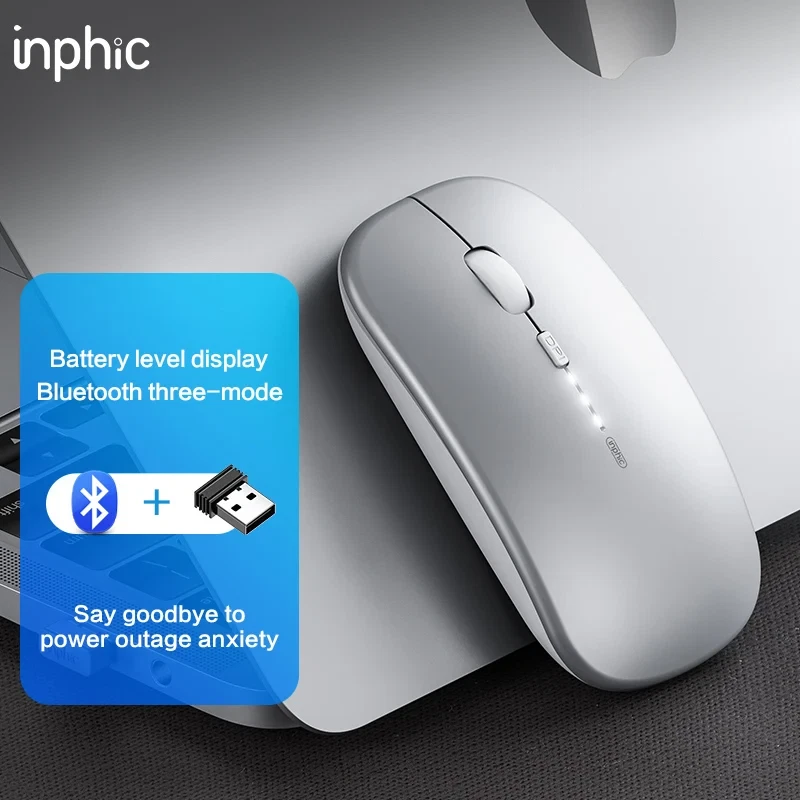 INPHIC M1PRO Rechargeable Wireless Mouse Triple-Mode Power Display Silent - Image 2 of 4