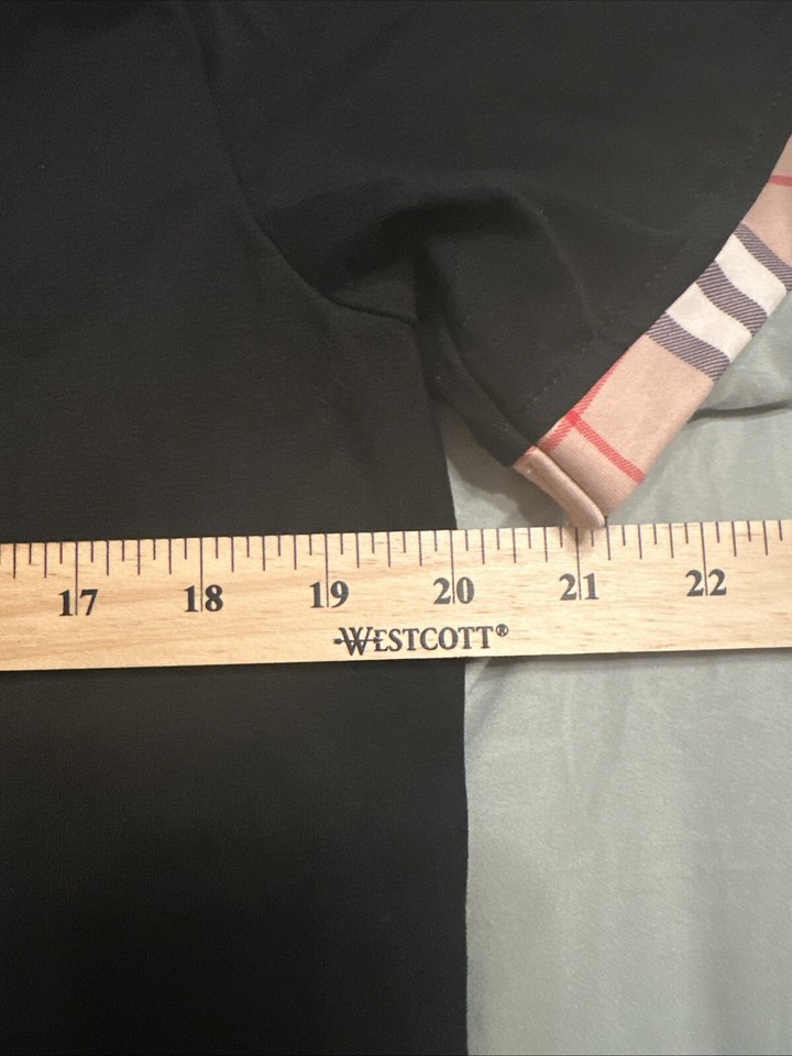 Burberry London Men's Size XL Black Nova Check Short Sleeve Pullover