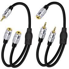 3.5mm Audio Stereo Y Splitter Cable Headphone Adapter Phone Male to 2 Female 3.5