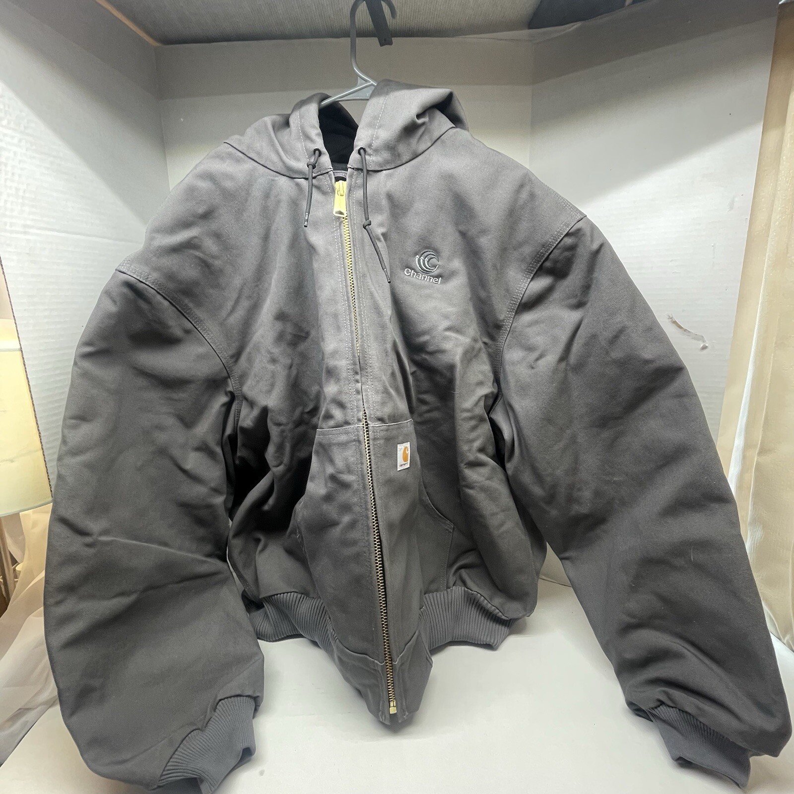 Carhartt 103940 Quilted Lined Duck Hooded Jacket for Men Size 2XL