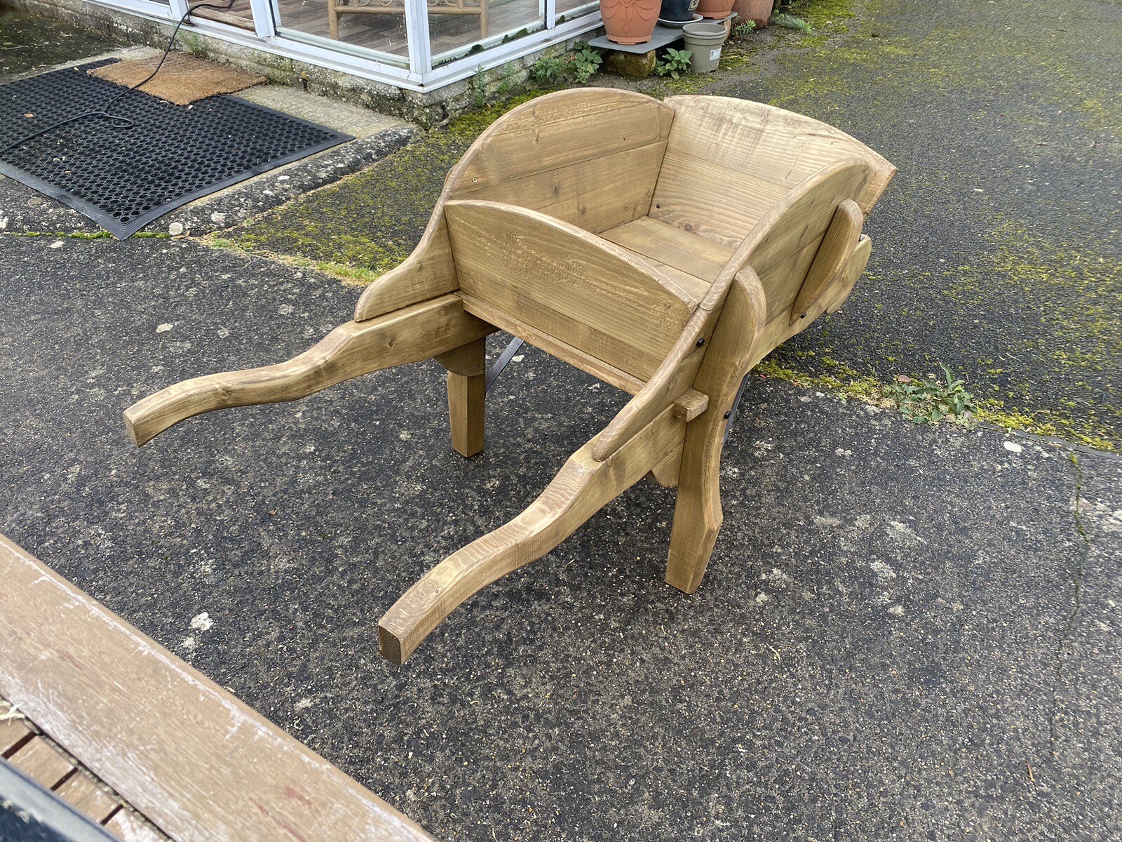 Vintage Wooden Wheelbarrow eBay