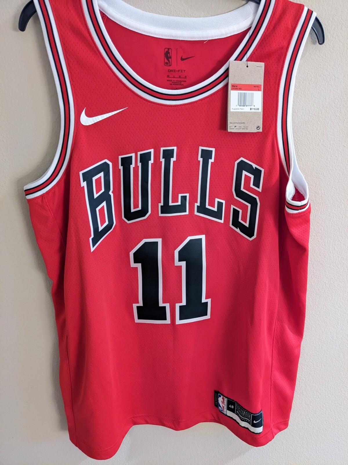 Nike Demar Derozan Chicago Bulls Red Swingman Jersey Size Large Basketball