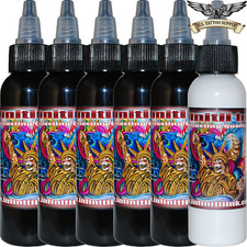 Infinitii Premium Quality Tattoo Ink 6 Piece Complete Graywash Set 2oz