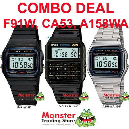 Casio Combinacion Precio Poste Libre De Sydney Retro 1 X F91w 1 X Ca53w 1 X A158wa Ebay