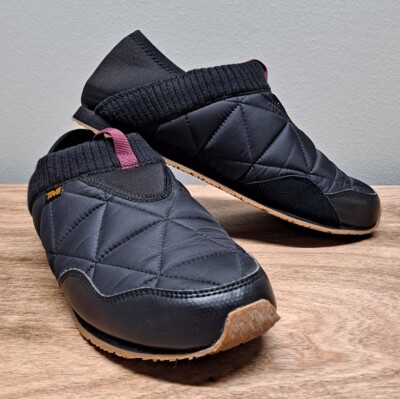Teva Ember Moc Womens 10 Black Quilted Comfort Casual Slip-On