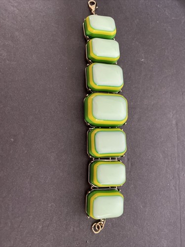 ChunkyResin grün gelb Armband 8"" goldfarben - Bild 4 von 5