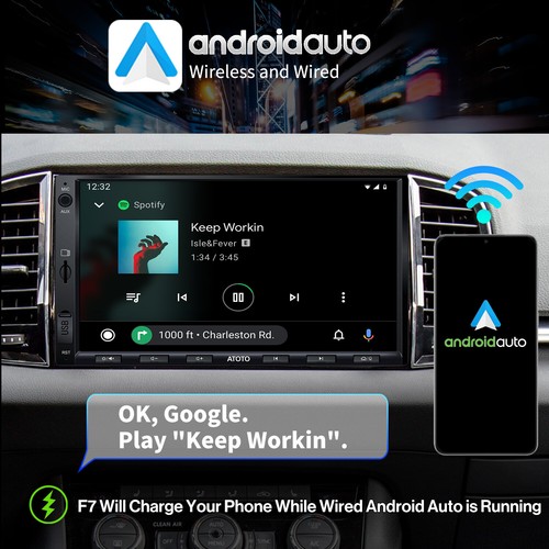ATOTO F7 Doppel-DIN 7 Zoll Autoradio GPS Bluetooth Wireless CarPlay&Android Auto - Bild 3 von 12