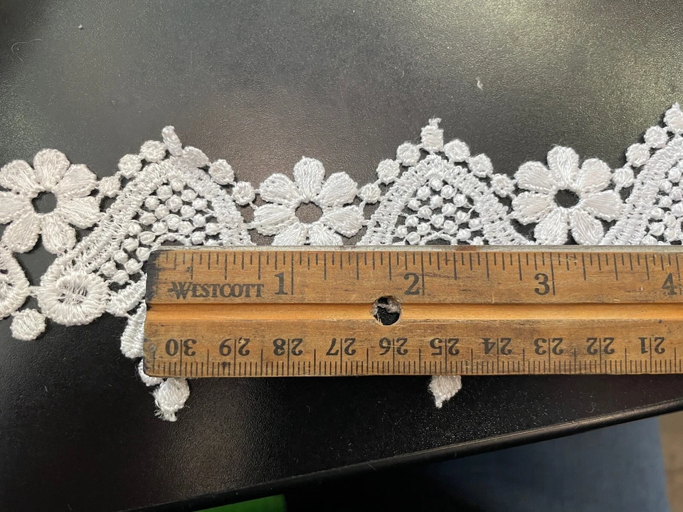 "Venice Venise Floral Rayón Festoneado Borde 2 1/4""" Foto 2 de 4