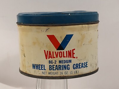 Vintage Valvoline BG-2 Medium Wheel Bearing Grease 1 lb. Can 