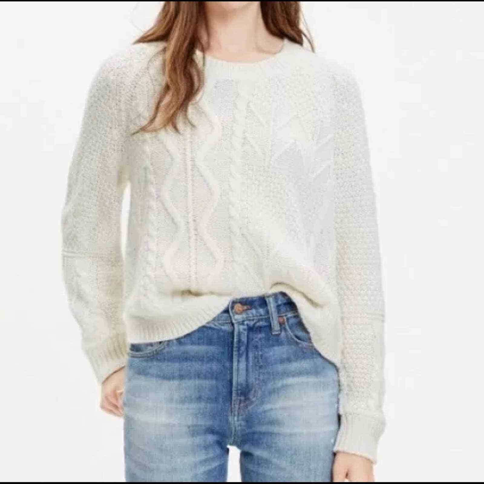 Madewell Block Stitch Cable Knit wool 