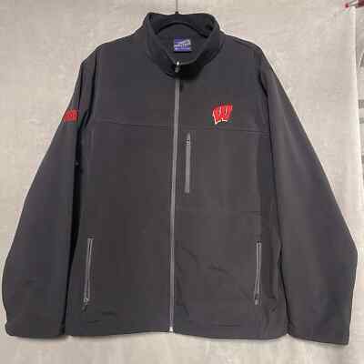 Campus Heritage Wisoncsin Badger Soft Shell Jacket Sz XL Embroidery Wisconsin