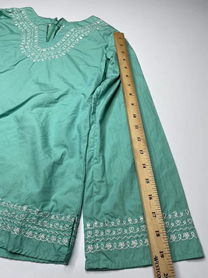 VTG Girls Kids Lilly Pulitzer Green Embroidered Tunic Pullover Top Shirt Sz 14 - Image 4 of 4
