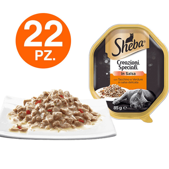 Cibo Gatto Sheba Creazioni Speciali Tacchino e Verdure in Salsa 85g