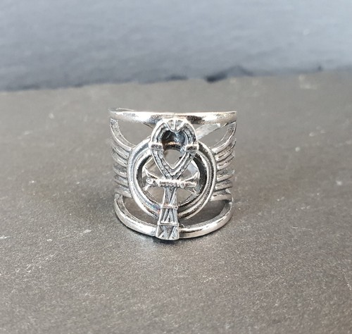 Ank cruz de la vida egipcia talisman anillo de plata sterling silver egyptian - Picture 5 of 8