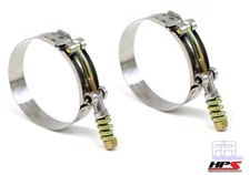 2x HPS Stainless Steel Spring Loaded T-Bolt Clamp SAE 108 4" ID hose 4.25"-4.57"