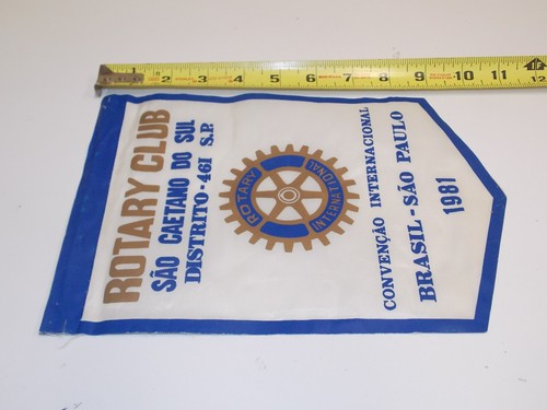 Ancien drapeau bannière club international rotatif Sao Paulo Brésil 1981 rare - Photo 6/6