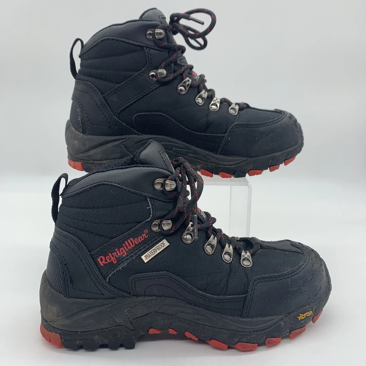 RefrigiWear Mens 6 Black Widow Waterproof Boots Safety Toe Vibram