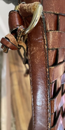 Etienne Aigner Woven Leather Bucket Crossbody Bag Brown Vintage 90s Boho Rare - Bild 13 von 13