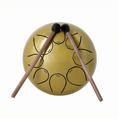 Steel Slit Drum Gold Finish Handpan-Style Slit Drum