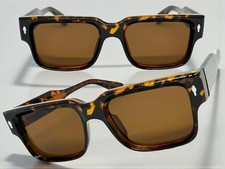 Mens Classic Vintage Retro Hardcore Biker SUNGLASSES Thick Square Tortoise Frame