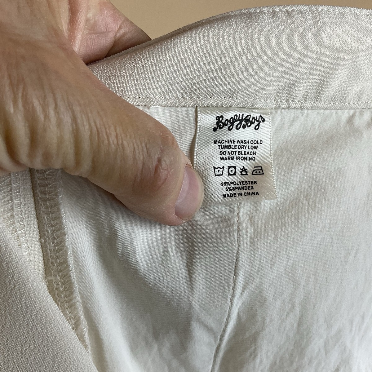 Bogey Boys Golf Pants Mens 37 X 33 White Flat Front Polyester