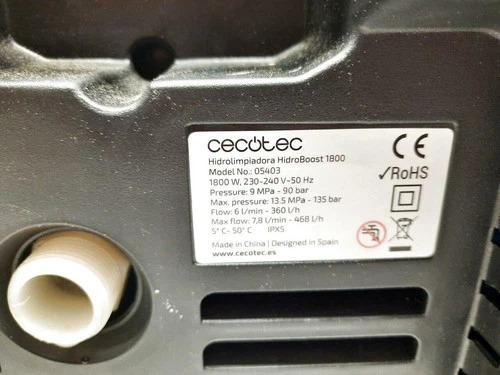 Limpiadora de alta presión Cecotec HidroBoost 1800 - Imagen 7 de 8