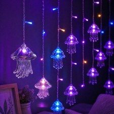 Jellyfish String Lights for Bedroom, USB Hanging Fairy Lights with Remote, Aesth