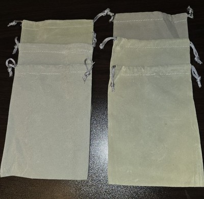 NEW Lot of 6 Light Gray Unbranded Jewelry Drawstring Dust Bags Pouches 5'' x 7''