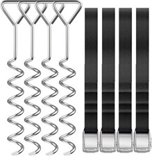 Safly Fun Heavy Duty Trampoline Stakes Anchor Kit, Spiral Ground Anchors with St