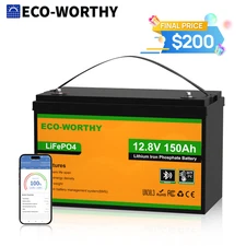 ECO-WORTHY 1920Wh 12V 150Ah LiFePO4 Lithium Battery Bluetooth RV Trolling Motor