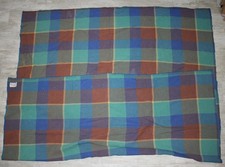 Vintage Buckfast Pure Wool Blanket Multicolor PLAID Large 66" x 79", "ok" shape