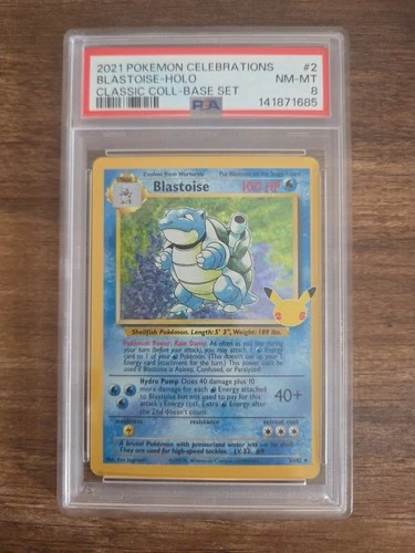 PSA 8 Blastoise #2 Celebrations Classic Collection Base Set Holo