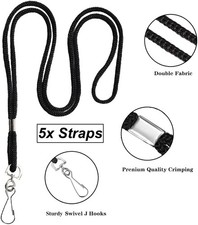 5x Lanyard Neck Strap Id Card Key Chain Badge Holder Whistle Office Work School