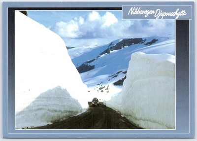 Nibbevegen Djupvasshytta Snow Road Norway Scenic Postcard