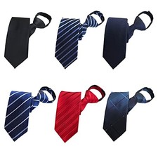 Men's Zipper Neckties Pretied Ties Regular Black, Blue, Navy, Blue, Red, Blue