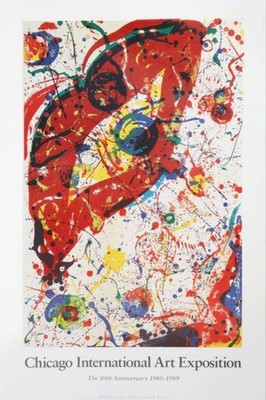 Sam Francis Chicago International Art Expo 1989 Vintage Ausstellungsplakat