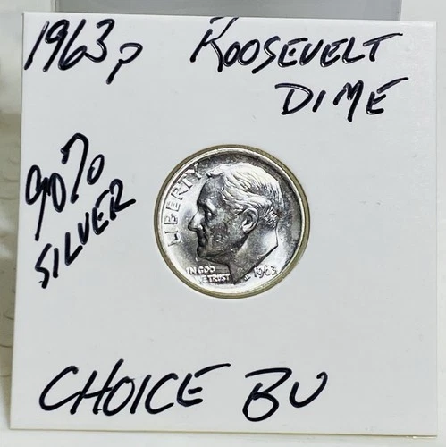 1963 P Roosevelt Dime CHOICE BU ! Great Luster - .99 Cents Shipping!