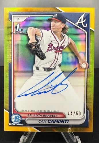 2024 Bowman Draft Cam Caminiti 1st Bowman Chrome True Gold Refractor Auto #/50