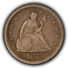 1875-S 20c Seated Liberty Silver Twenty Cent Piece - Fine - SKU-Z6442