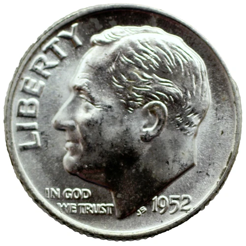 1952-D Roosevelt Silver Dime - BU/Unc/Uncirculated