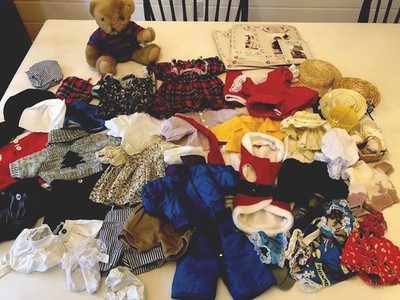 Tender Heart Treasures Plush Bear & Huge Lot Of Clothes Outfits Accessories