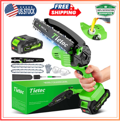 Tietoc 6-Inch Mini Chainsaw   Cordless Electric Saw for Wood & Tree Trimming