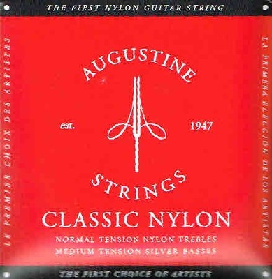 Augustine Classic Red Tension - Medium Basses, Normal Treble - Nylon Classical..