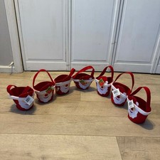 Greenbrier International Holiday Decor Santa Gift Buckets Red White One Size