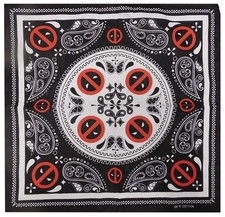 Lot of 3 Deadpoool Paisley Black Red White 22"x22" Cotton Bandana Bandanna