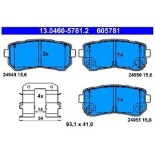 Satz Bremsbeläge Bremsklötze hinten für Hyundai IX20 JC Kona OS Tucson | 2453