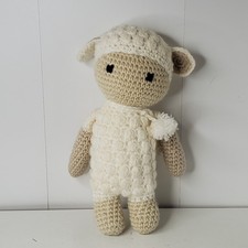 Handmade Crochet Lamb Plush Stuffed Animal Amigurumi Sheep Toy Nursery Decor