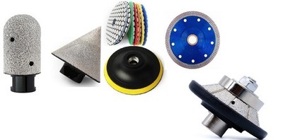 10PC Diamond Bit & Polishing Chamfer 1/2'' BEVEL Bullnose Blade Pad marble Stone