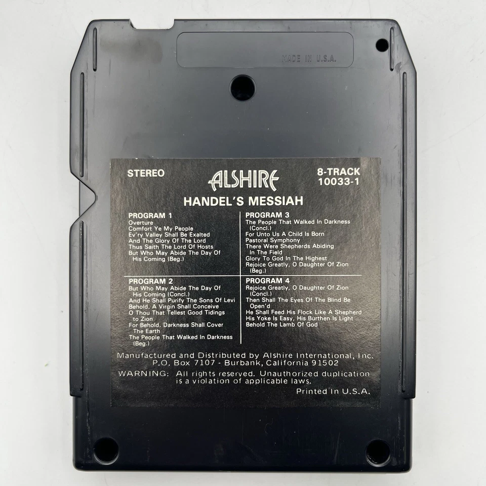 Handel's Messiah - London Philharmonic - Restored 8 Track Tape - New Pad, Splice Foto 4 de 4
